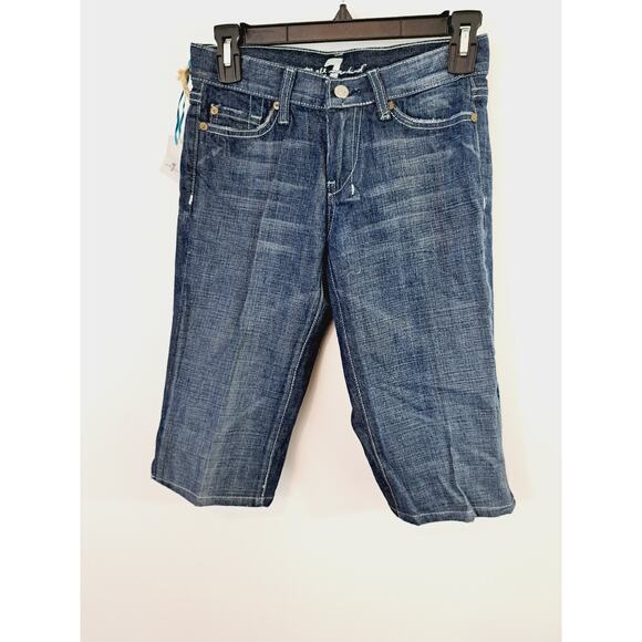 7 For All Mankind Y2K New Deadstock Capri Dojo's Size 26 Swarovski Crystallized - Picture 1 of 8